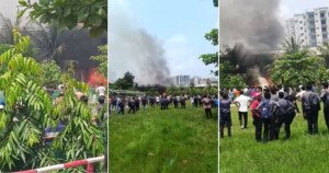 উত্তরায় প্রশিক্ষণ বিমান বিধ্বস্ত : অনেক হতাহতের শঙ্কা
